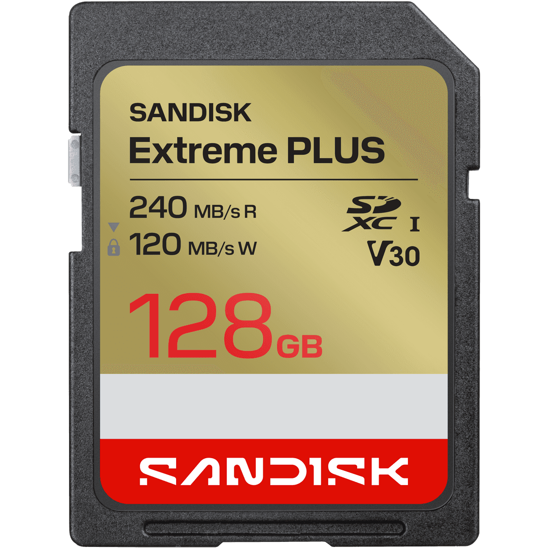 SanDisk Extreme PLUS 128GB SDXC I V30 Speicherkarte mit 240MB/s Lese- und 120MB/s Schreibgesch.