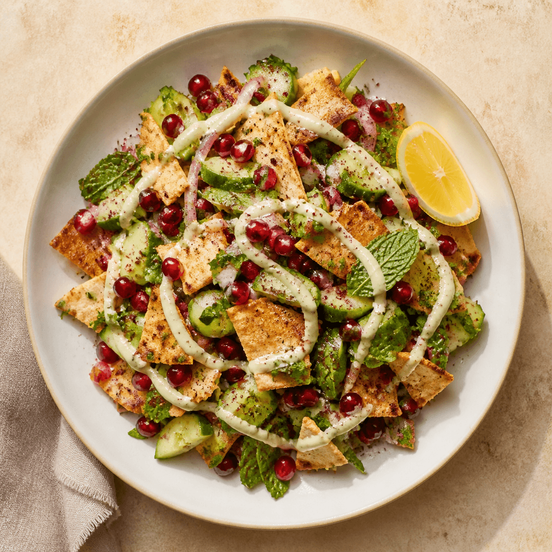 Originales Bild eines fiktiven Granatapfel-Fattoush
