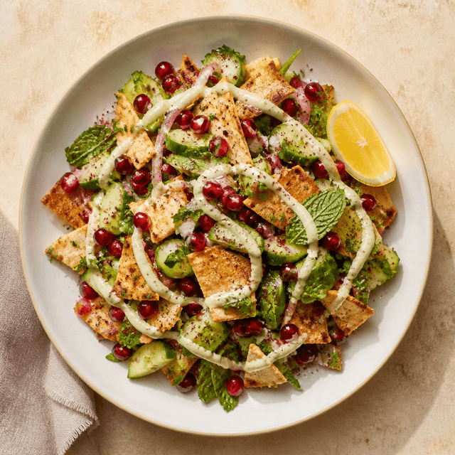 Originales Bild eines fiktiven Granatapfel-Fattoush